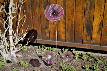 Fused Glass Flower with Stick